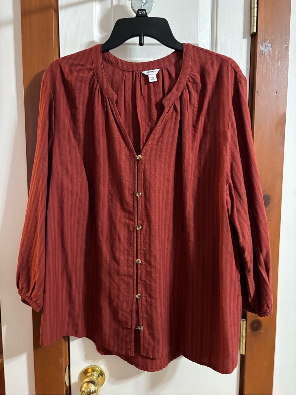 Soma Rust Red Button-Front Blouse